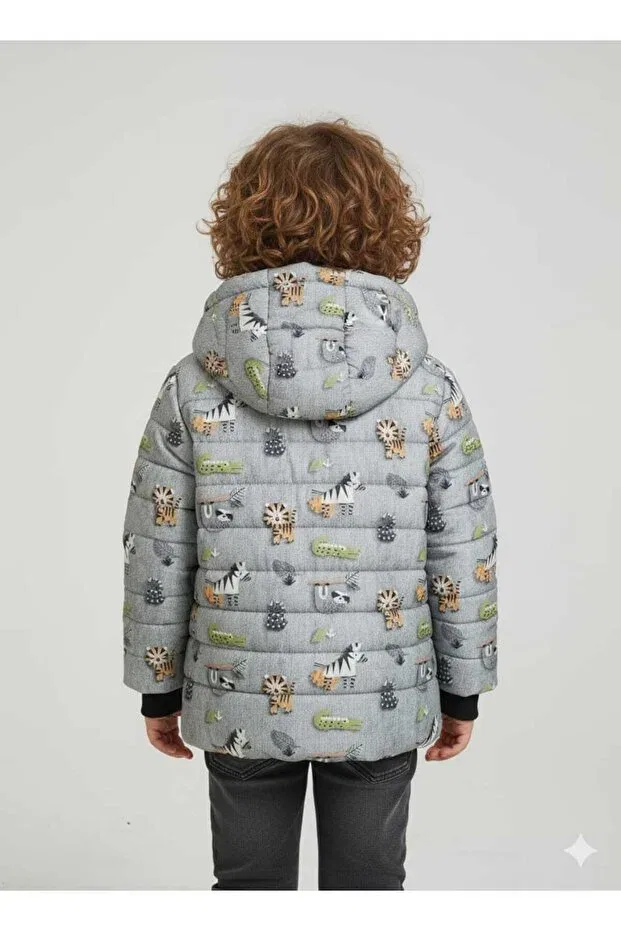 Детское пальто для девочек с принтом Dublino Kids, Gray — фото 2
