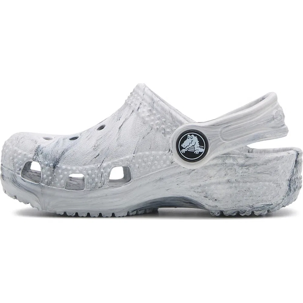 Детские классические сабо с мраморным рисунком для малышей Crocs, Grey Marble — фото 3