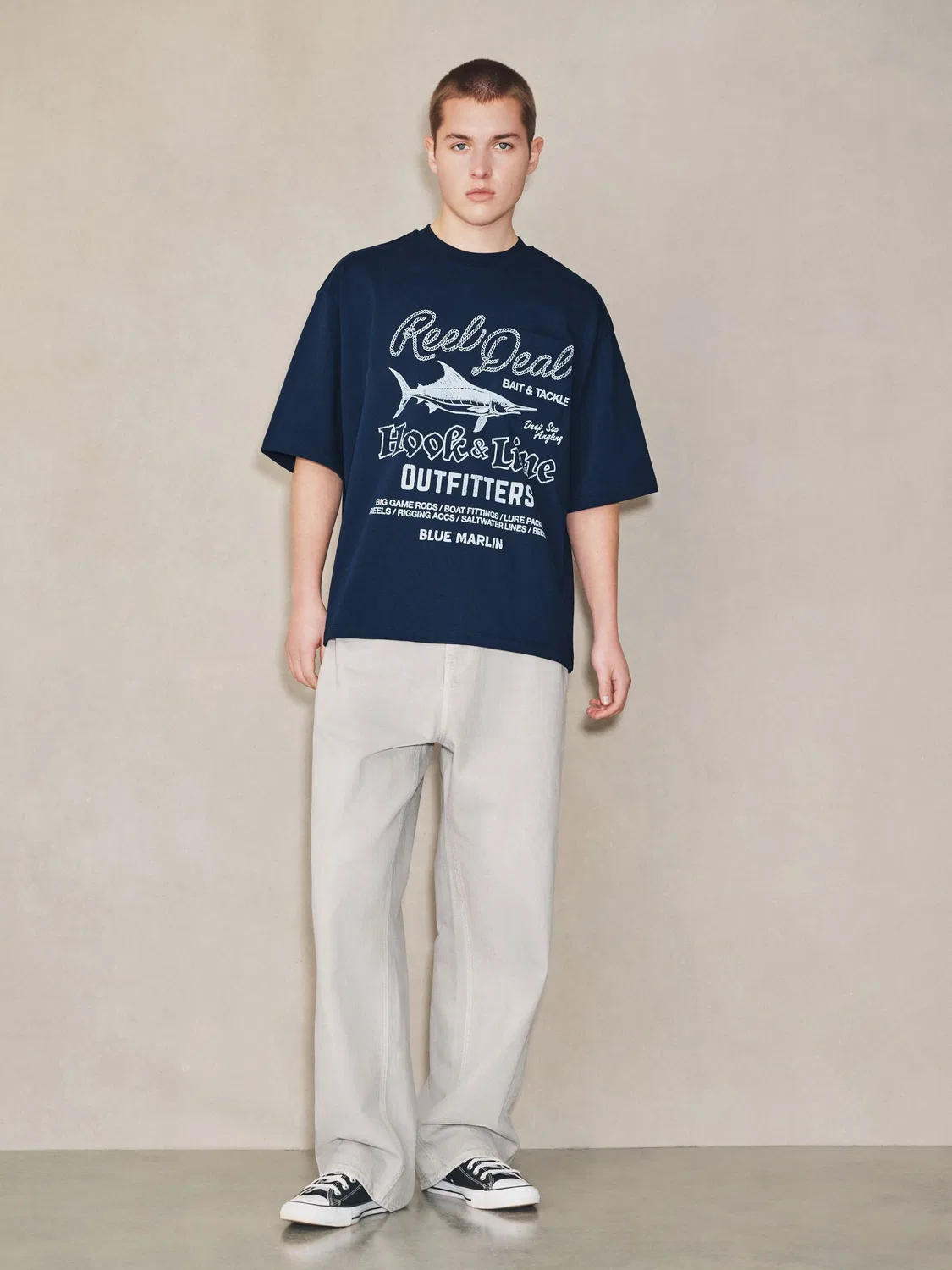 Футболка с принтом Relaxed Fit, Navy Edit Next, темно-синий — фото 3
