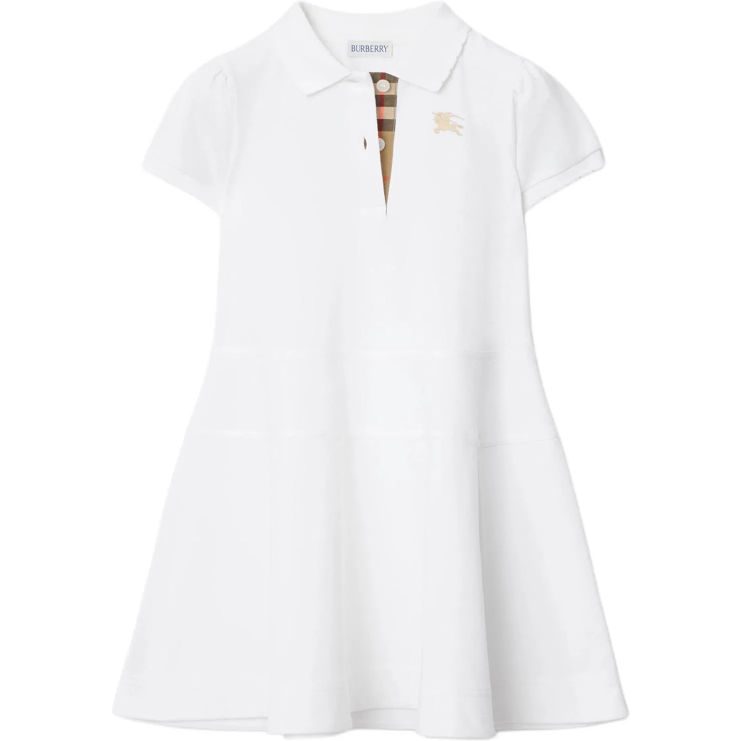 Детское платье для девочек с коротким рукавом Burberry, White