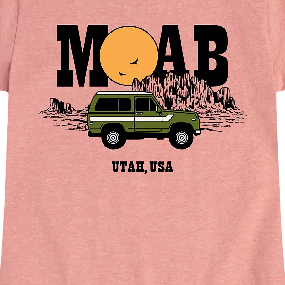 Детское футболка с принтом Moab, Utah Instant Message, Heather Navy — фото 2