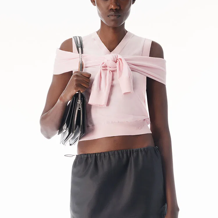 Женский топ с V-образным вырезом Alexander Wang, Pink — фото 3