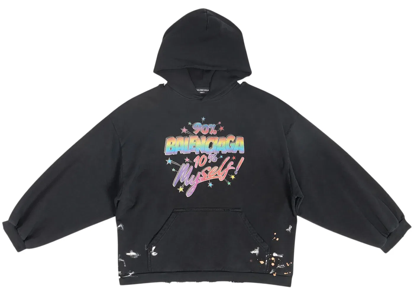 Женский худи с принтом 90/10 Small Fit Balenciaga, Black Multi