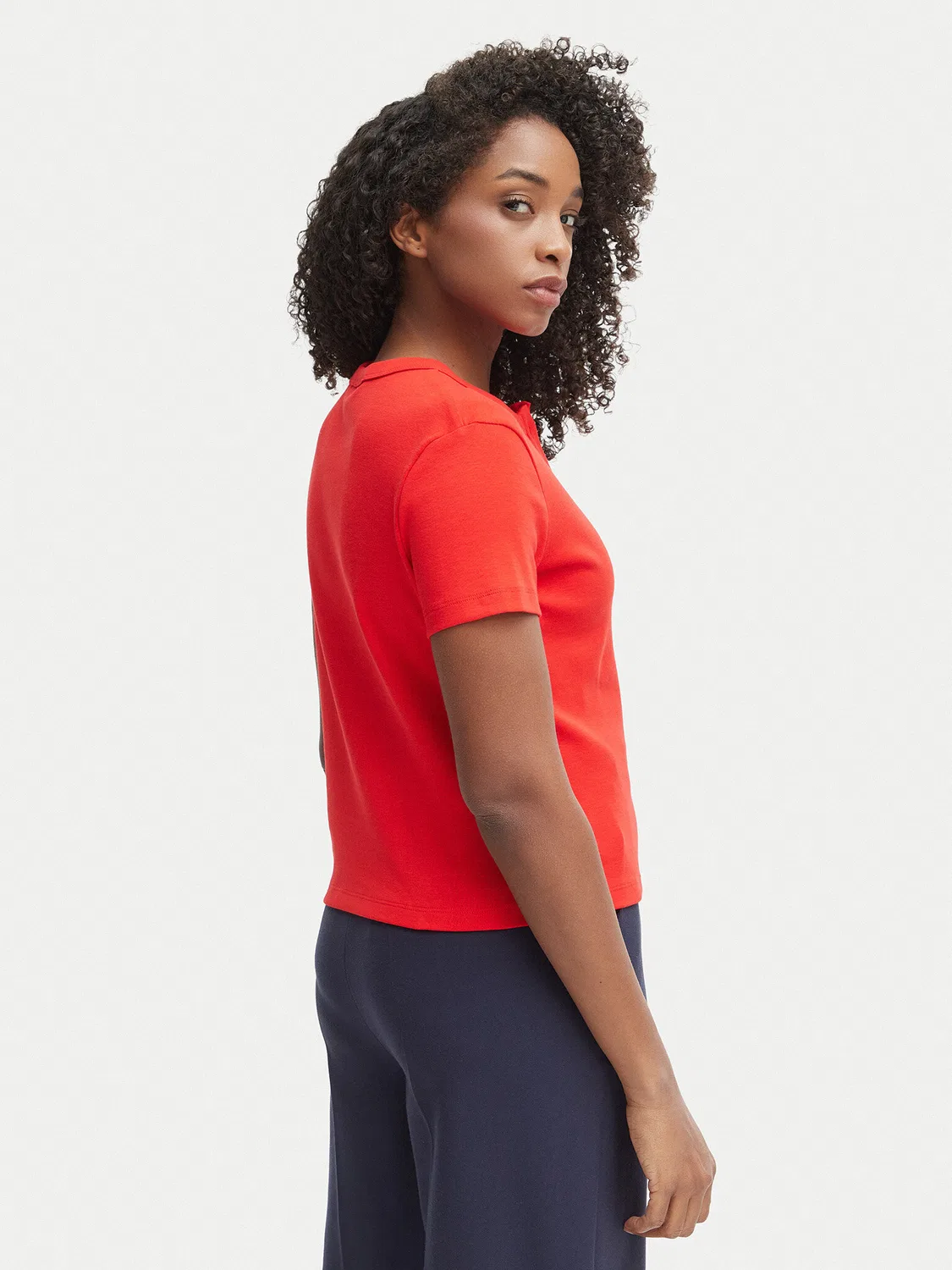 Женская блузка приталенного кроя Tommy Hilfiger, красный — фото 3