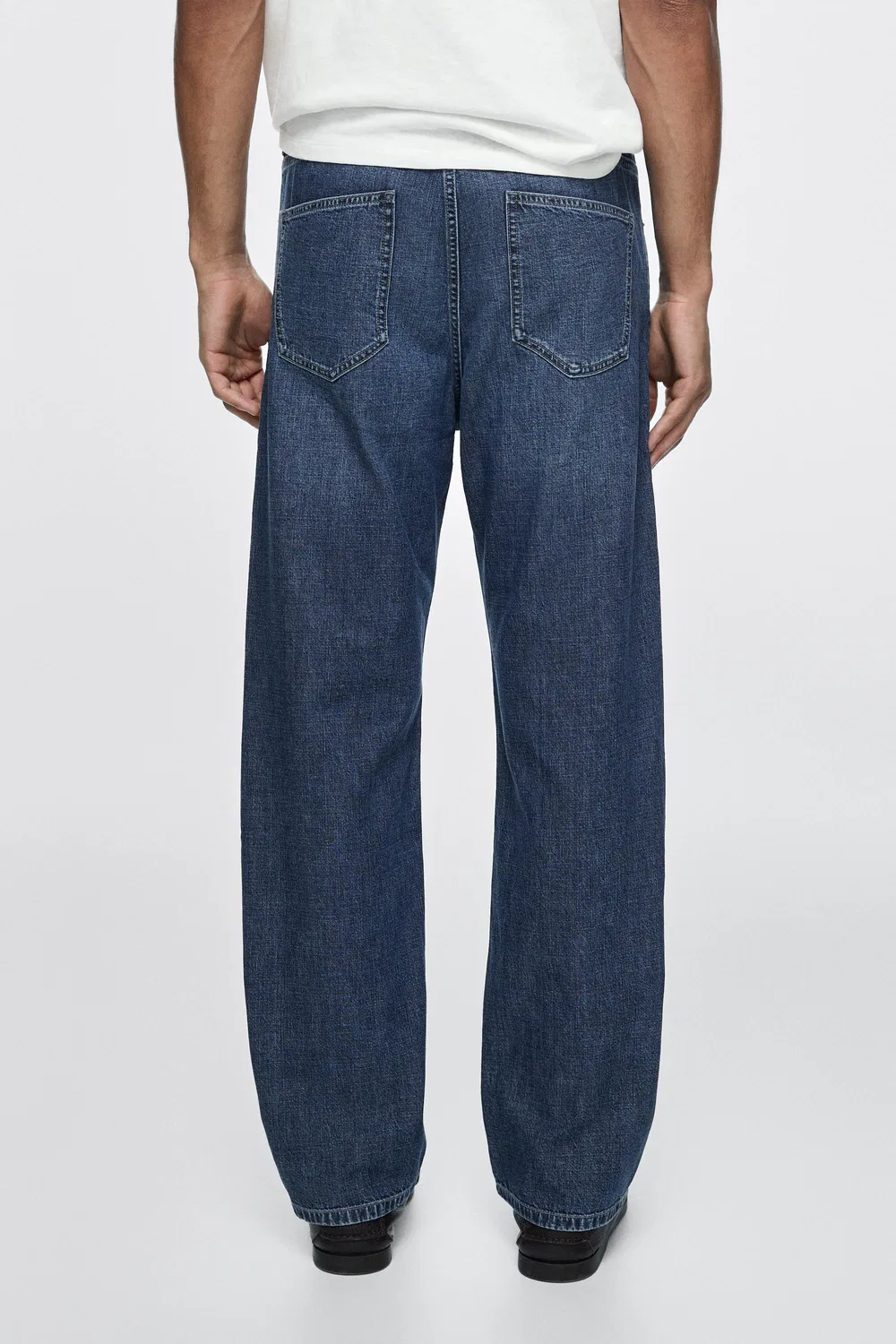 Легкие хлопковые джинсы прямого кроя Massimo Dutti, индиго — фото 3