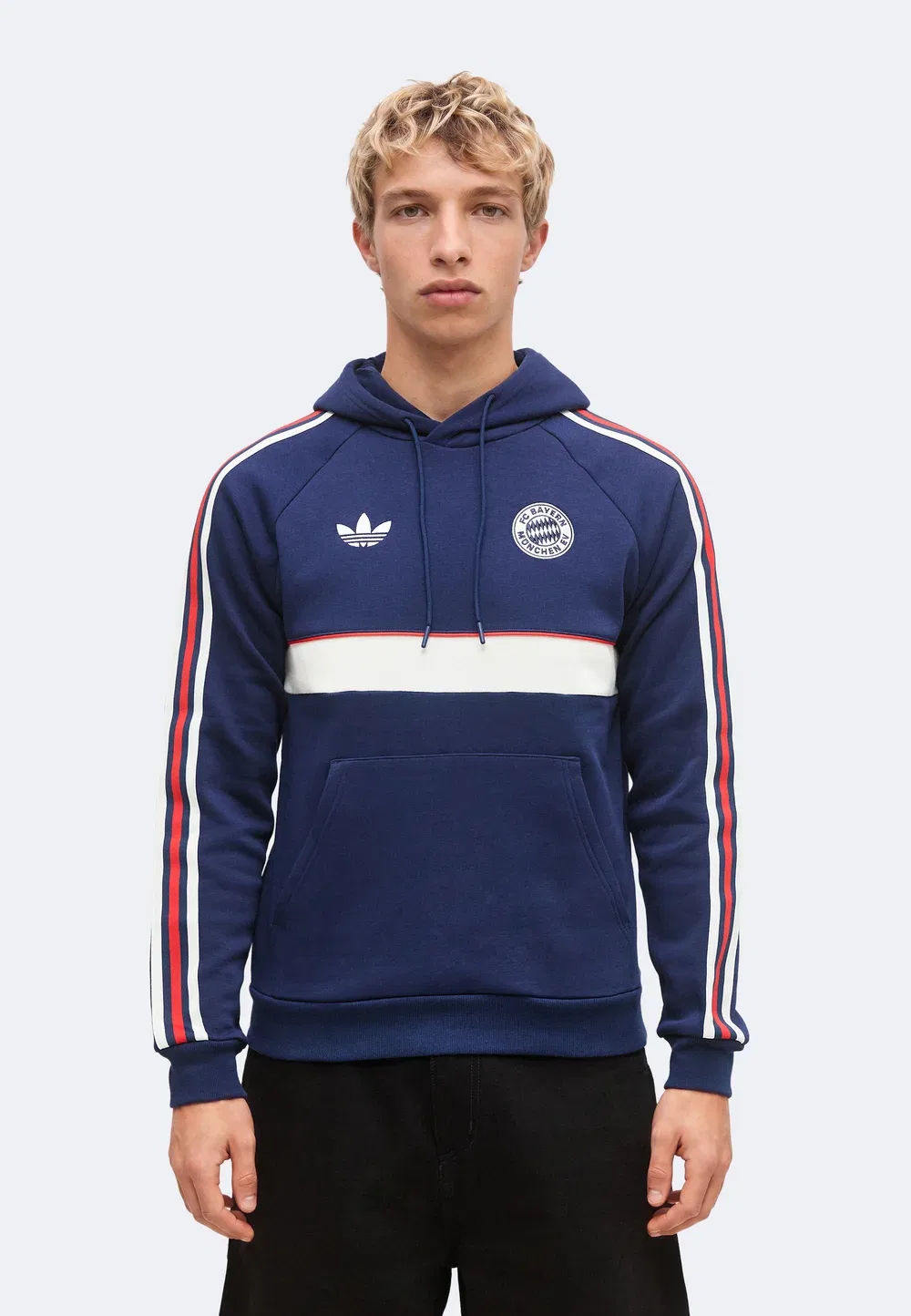 Толстовка с капюшоном Fc Bayern Muenchen - клубная одежда Adidas Originals, Night Indigo/Core White