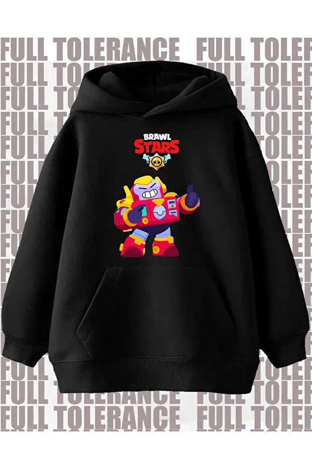 Детские свитшот для девочек с принтом Brawl Stars Surge Kids Adult Full Tolerance, Black — фото 2