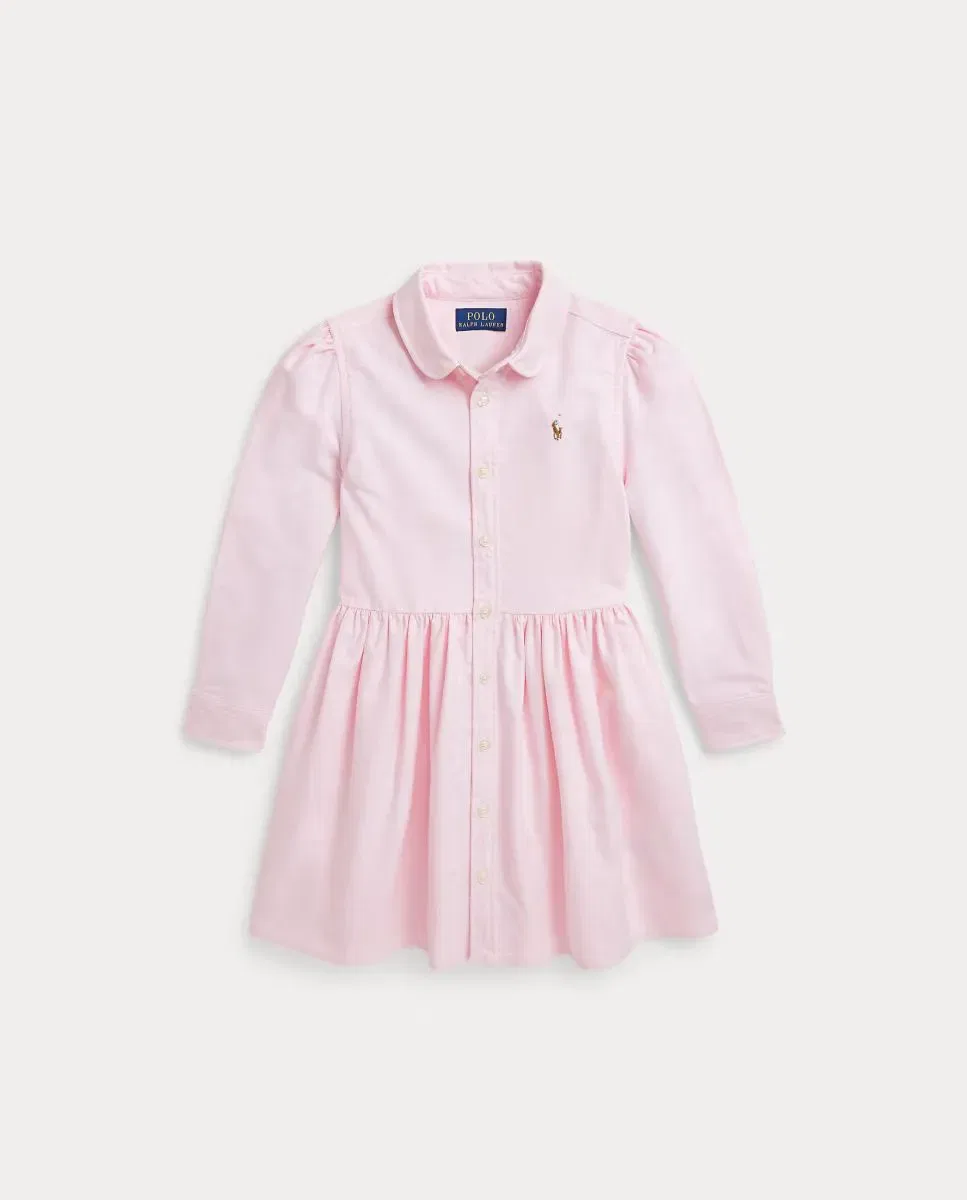 Детское платье-рубашка для девочек из оксфордского хлопка Polo Ralph Lauren, Rosa