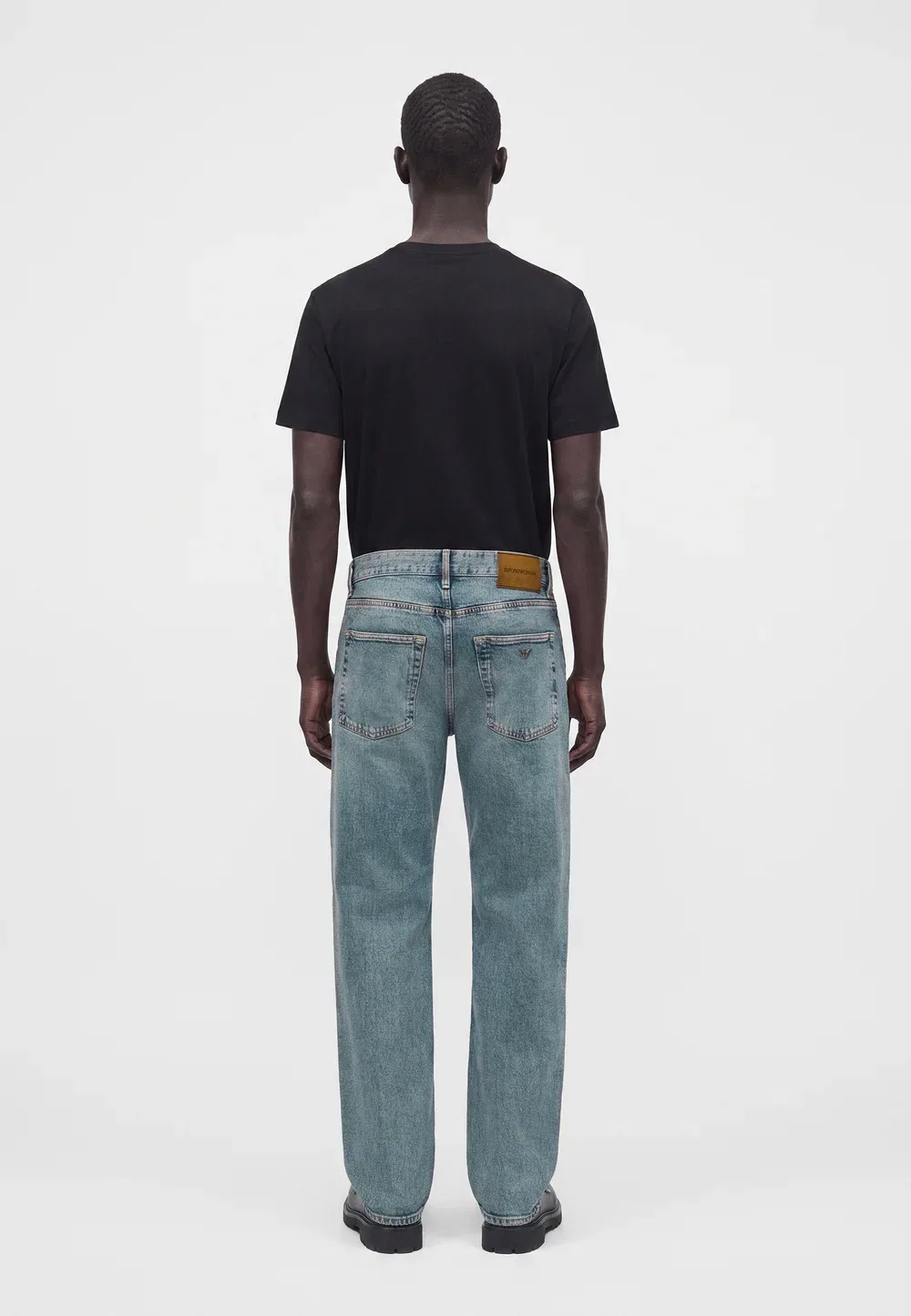 Брюки - джинсы свободного кроя Emporio Armani, Medium Blue Denim — фото 3