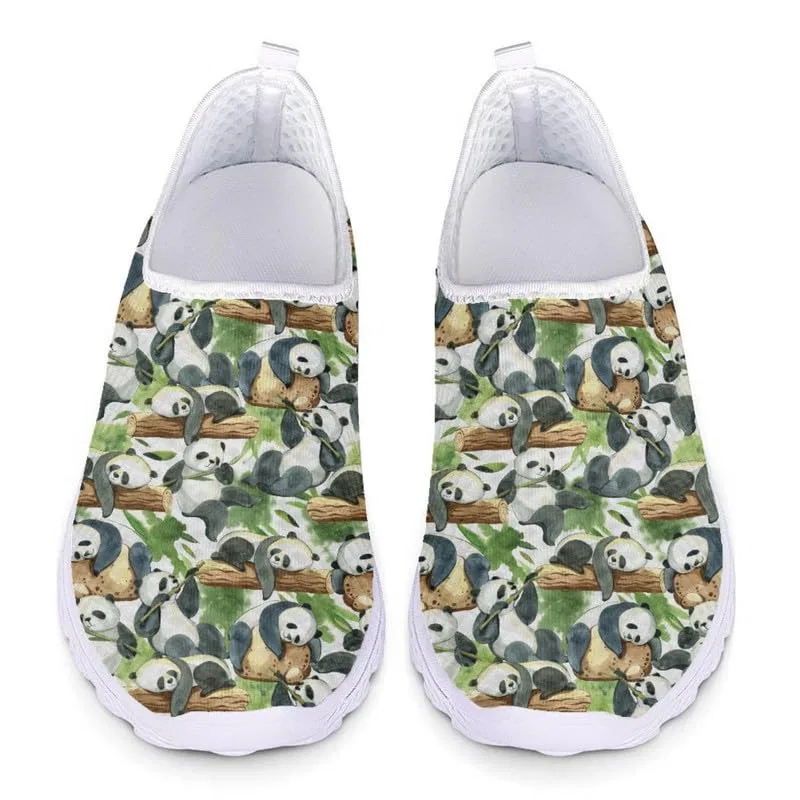 Детские кроссовки для девочек Watercolor Branch Panda Women's Snake Flower Hummingbird Trainers Garronmavis, Pandas Ramo Acquerello — фото 3