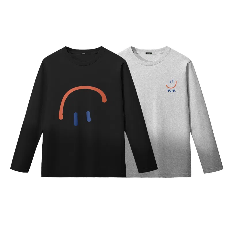 Детская футболка с принтом Ma Diantai Smile MINISO, 2 Pack, Heather Gray, Black