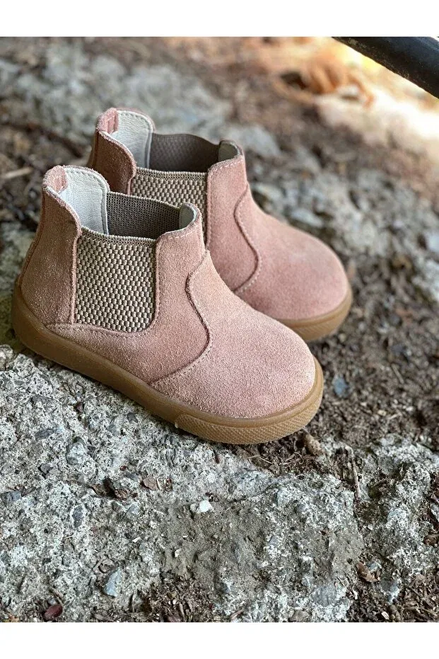Детские ботинки для девочек с коротким каблуком Chelsea Kids Boots Merli&Rose, Powder