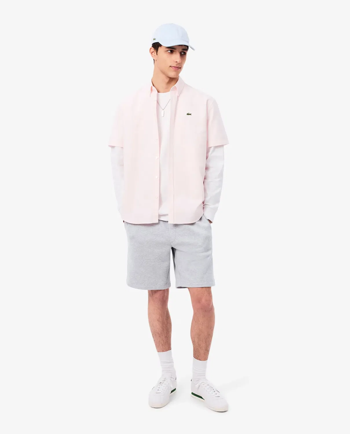 Мужские шорты из футера с принтом Lacoste, Gris Oscuro — фото 4