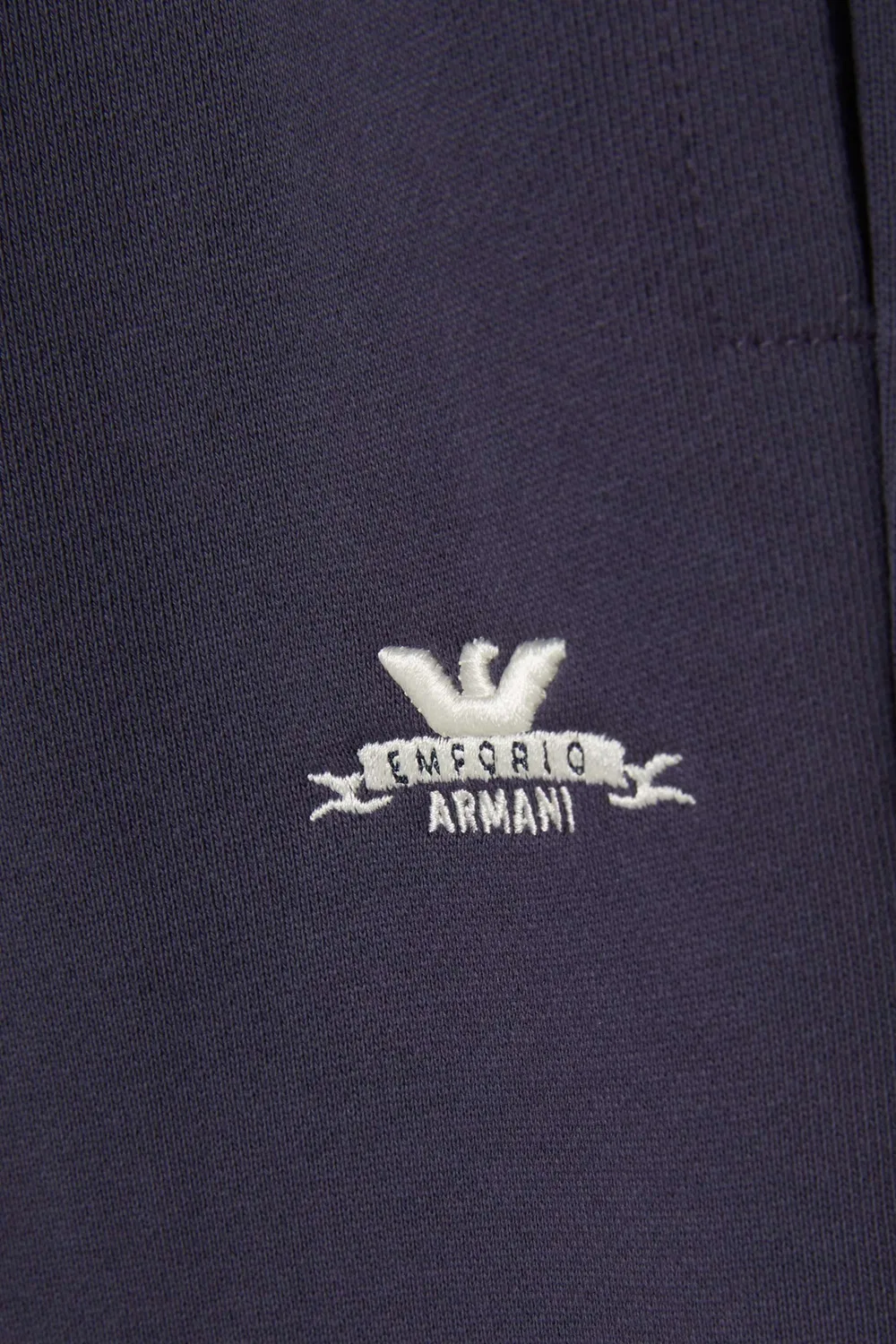 Брюки хлопковые с логотипом Emporio Armani, фиолетовый — фото 3