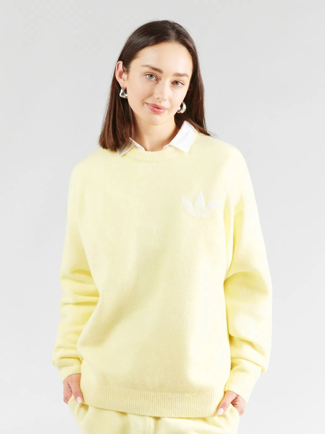 Свитер Adidas Originals Athletic Dept пастельно-желтого цвета — фото 2