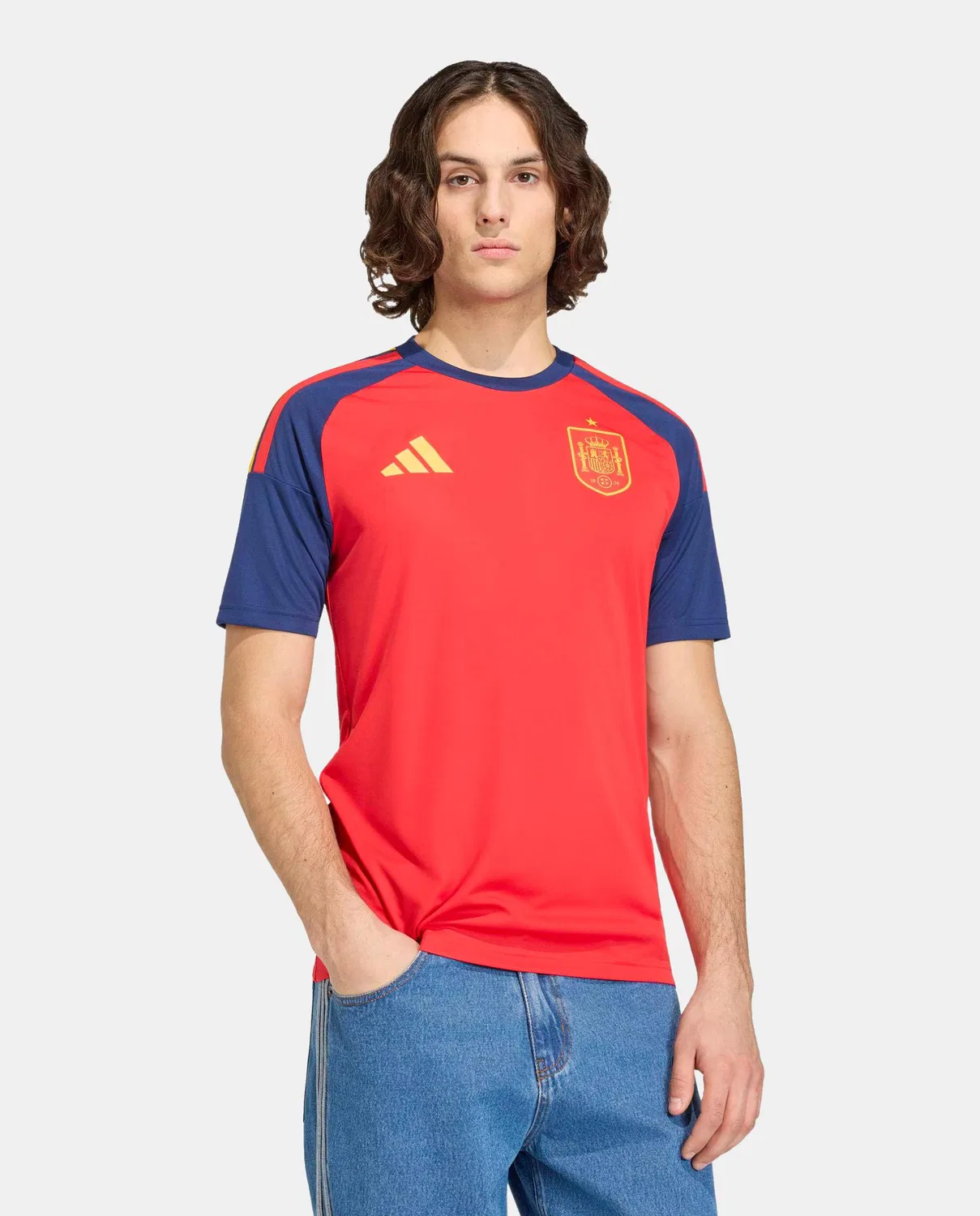 Мужская футболка, 1ª Equipación Fan España Mundial 2026, adidas, красный