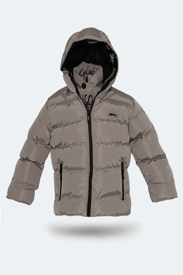 Детское пальто для девочек с капюшоном Neons Slazenger, Stone Gray