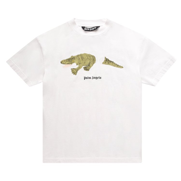 

Футболка Palm Angels Croco Classic Tee 'White/Green', белый