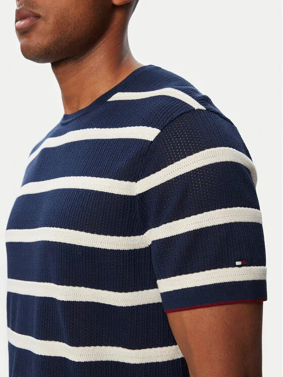 Свитер regular fit Breton Tommy Hilfiger, темно-синий — фото 4