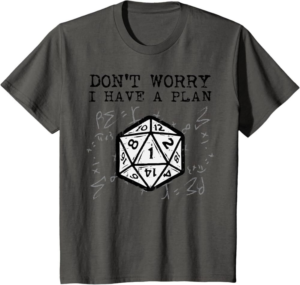 

Детская футболка RPG Gamer Dont Worry I Have Plan, серый