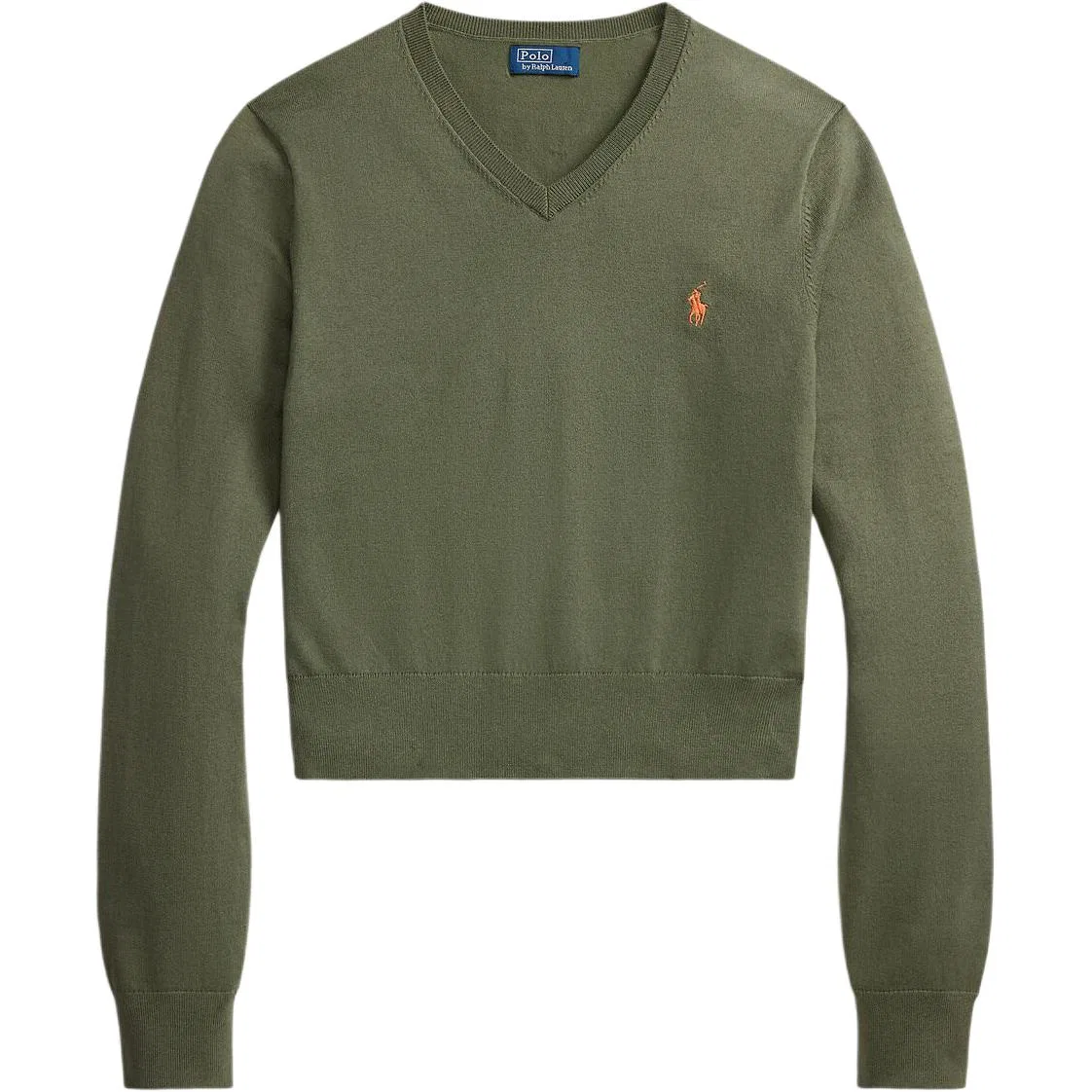 Женский свитер с V-образным вырезом Dark Olive Green Polo Ralph Lauren