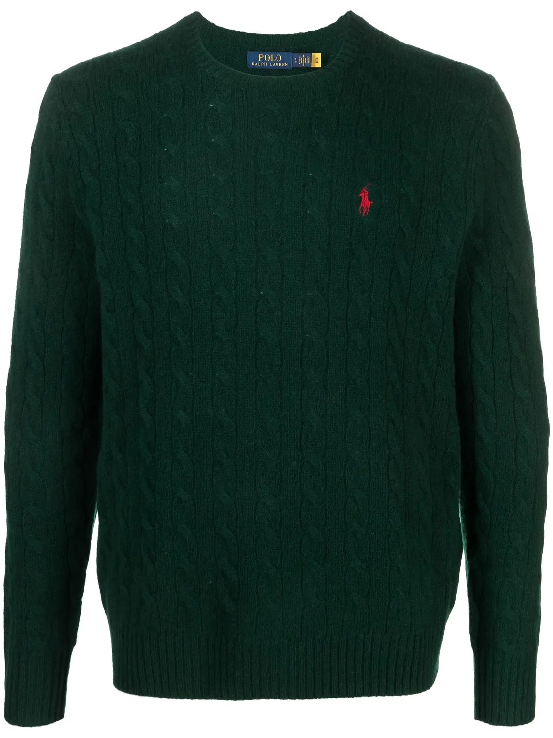 Polo Ralph Lauren Кабельный джемпер зеленый, шерсть и кашемир