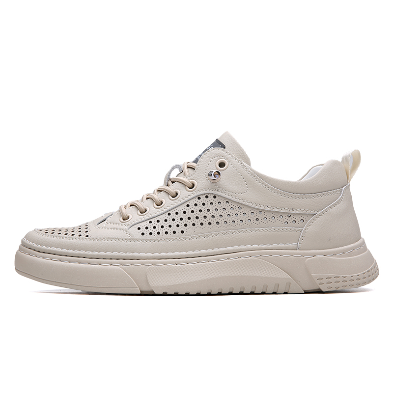 

POPULAR ROUSE PR Мужские низкие скейтерские кеды бежевые с вырезами, цвет Beige Cut-Out