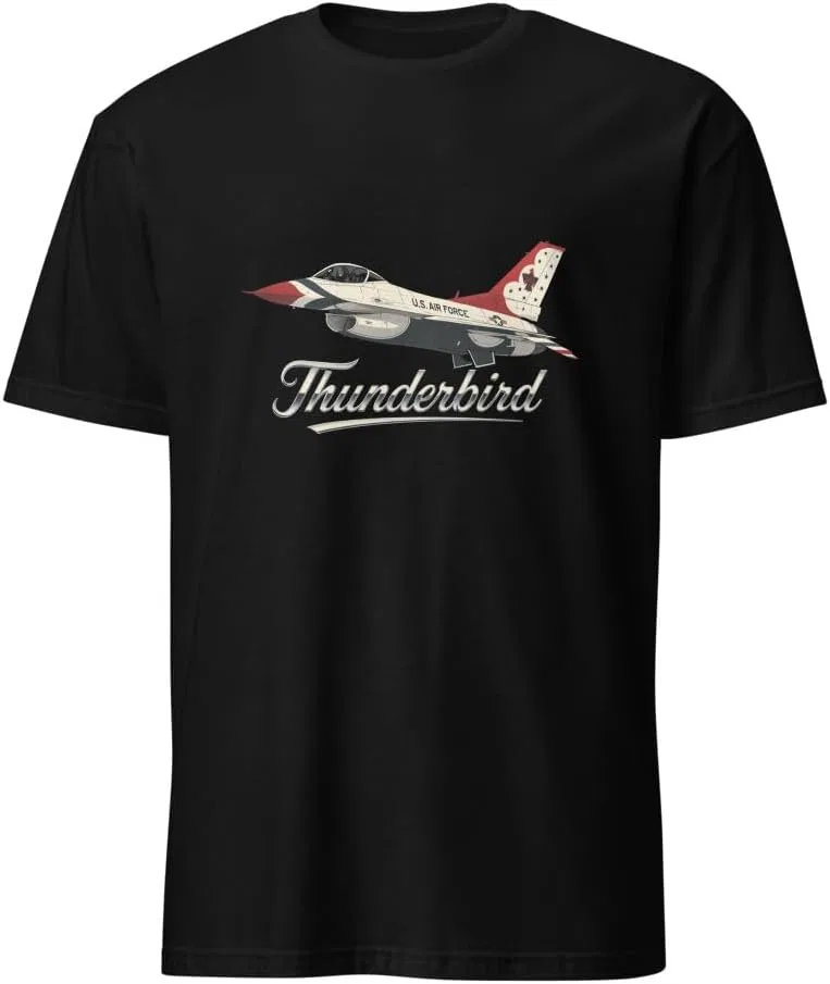 Мужская футболка с принтом F-16 Thunderbird, Black