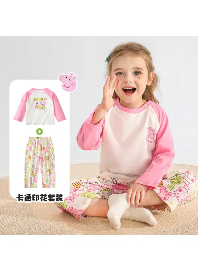 Комплект пижамный с принтом Peppa Pig, розовый — фото 2