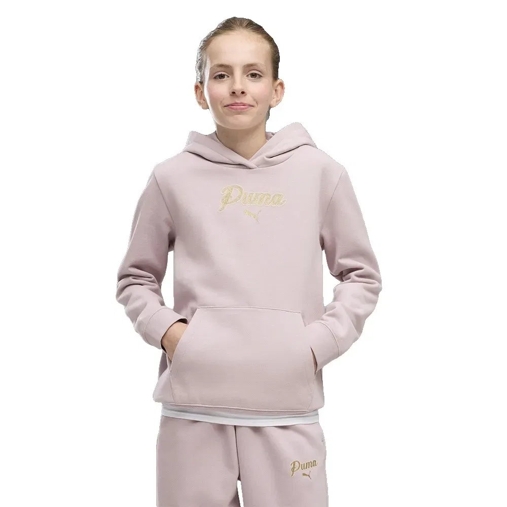 Детское худи с принтом Puma Essential Script Glitter Puma, Pink