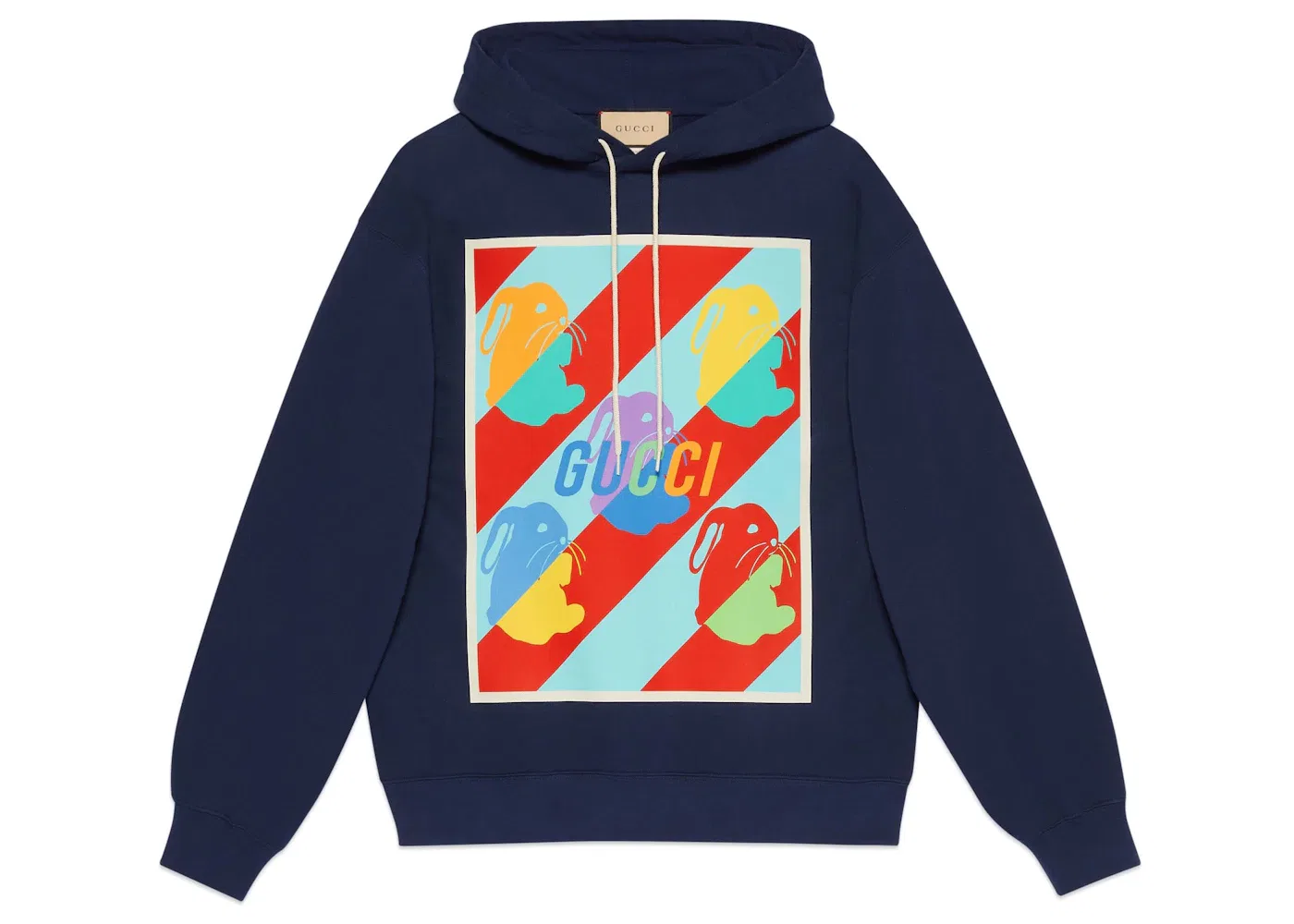 Мужской свитшот с капюшоном с принтом Lunar New Year Bunny Gucci, Navy