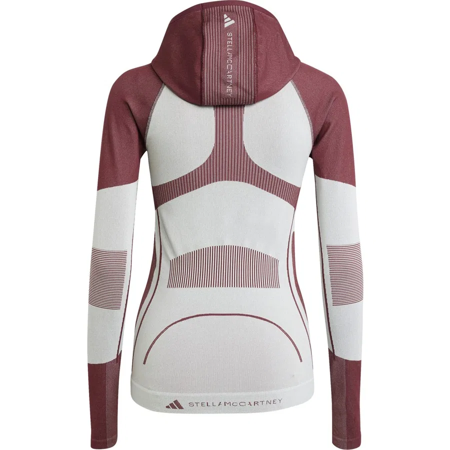 Женский свитшот с капюшоном adidas Asmc Tst Ls Ho, Бордовый — фото 2