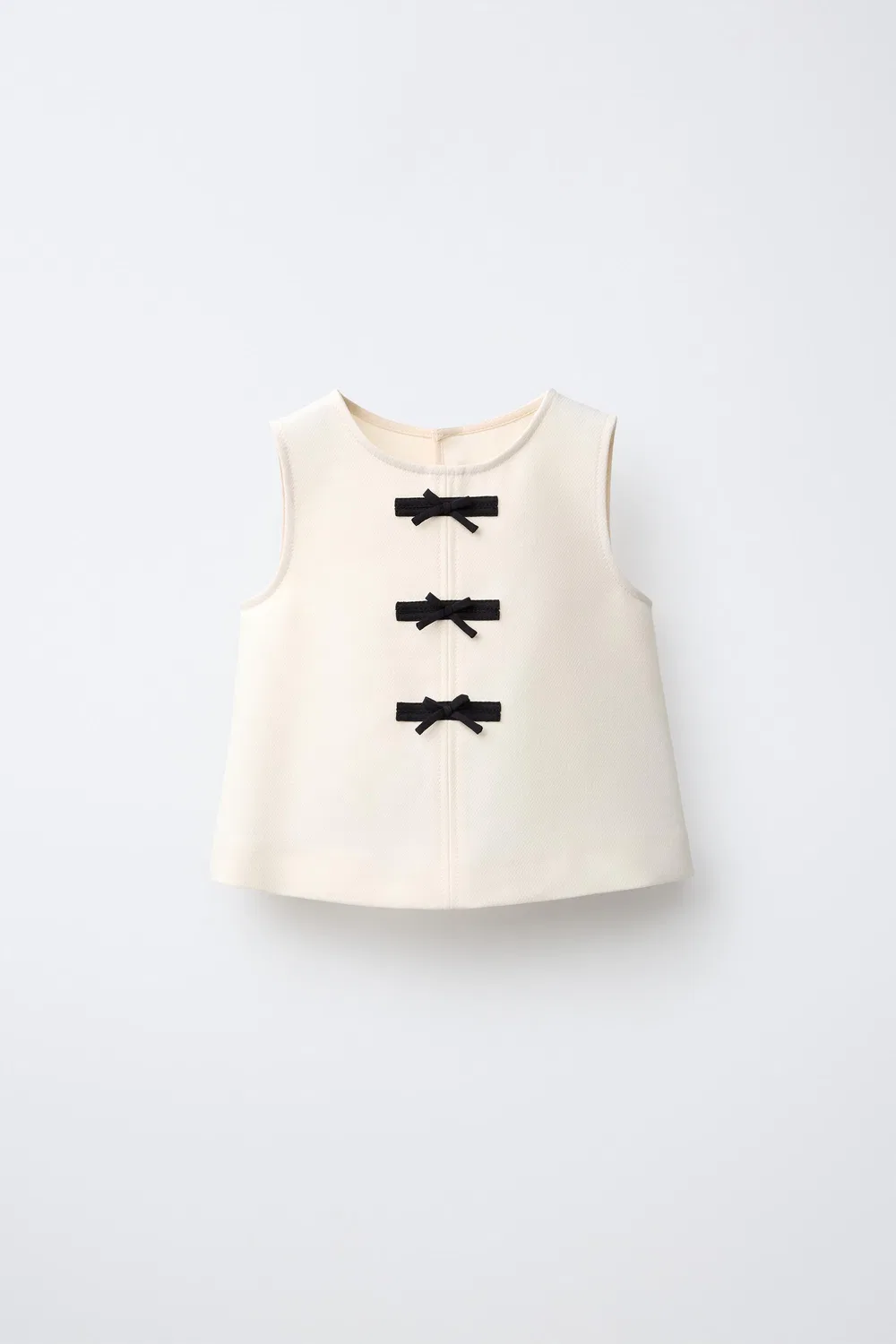 Топ с аппеляцией в виде банта ZARA, Ecru
