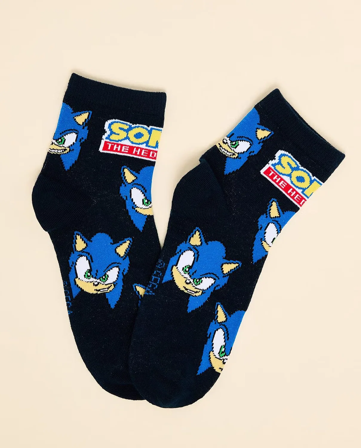 Носки-комплект с принтом Sonic, 3 пары, R&B, синий — фото 2