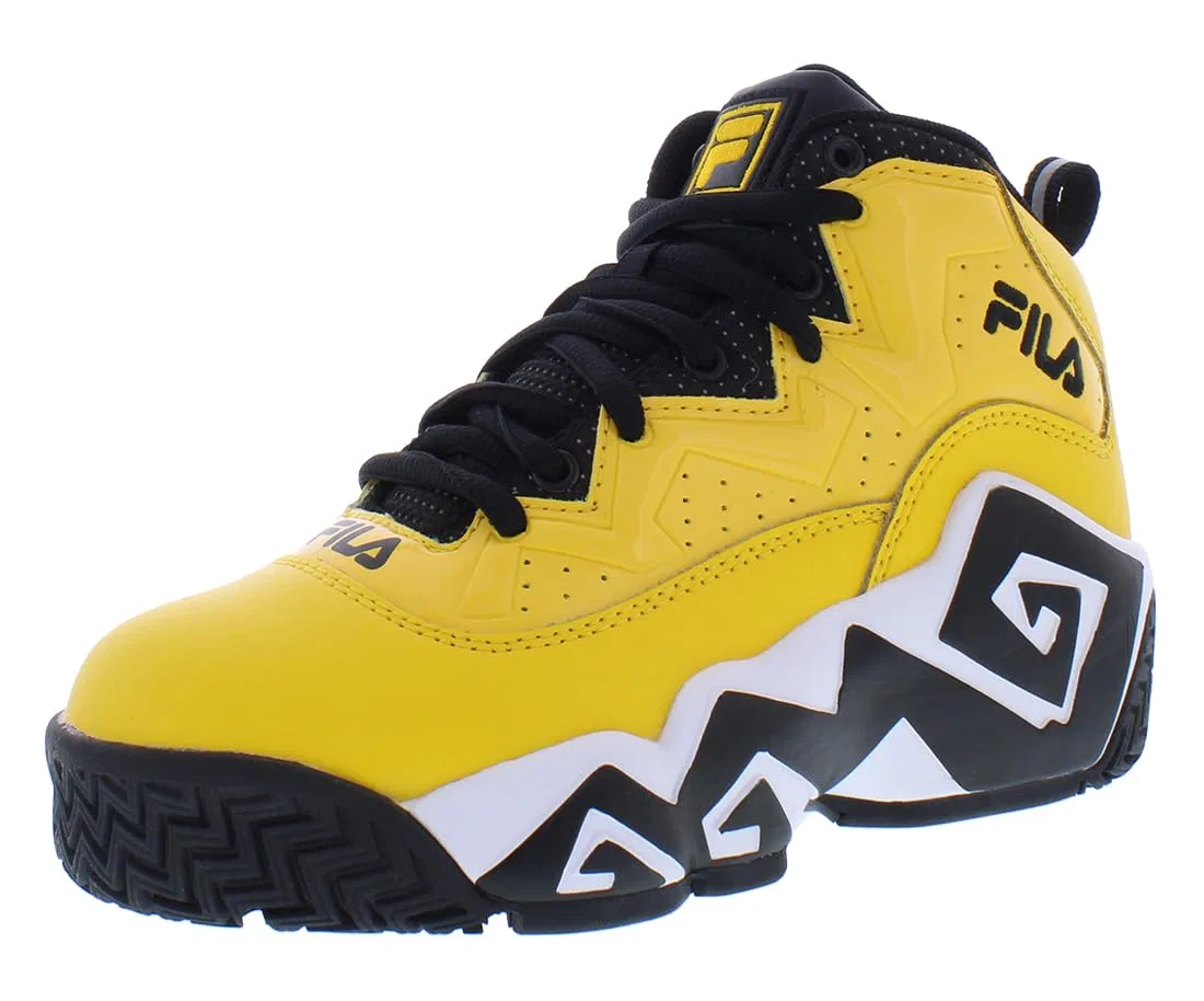 Детские кроссовки для мальчиков с принтом Kid's Fila Mb Fila, Yellow Black Yellow