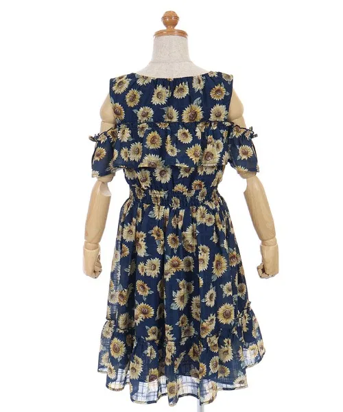 Детское платье с принтом подсолнухов, модель Sunflower, axes femme, Navy — фото 4