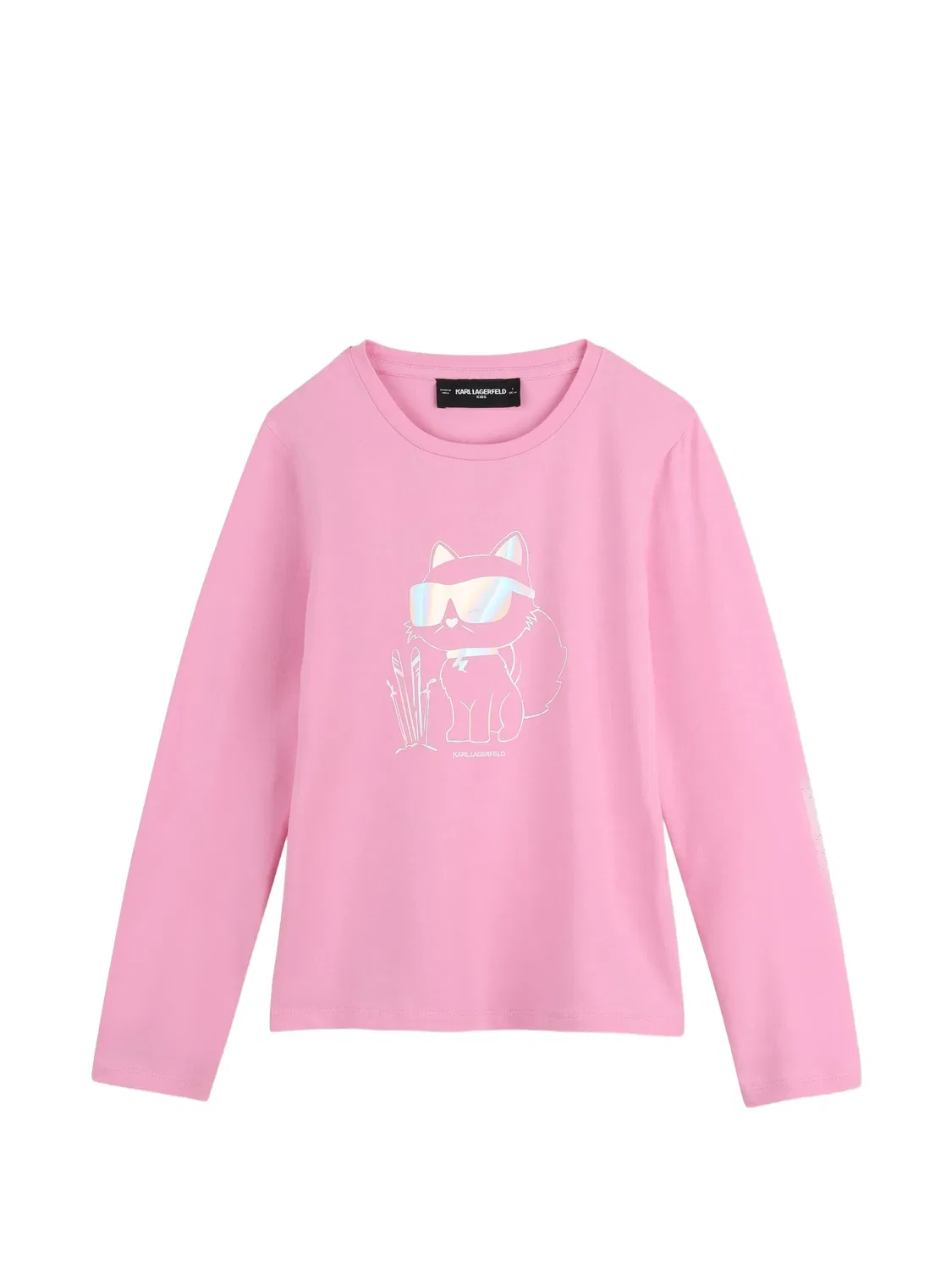 Футболка с длинными рукавами и графичным принтом Karl Lagerfeld Kids, розовый