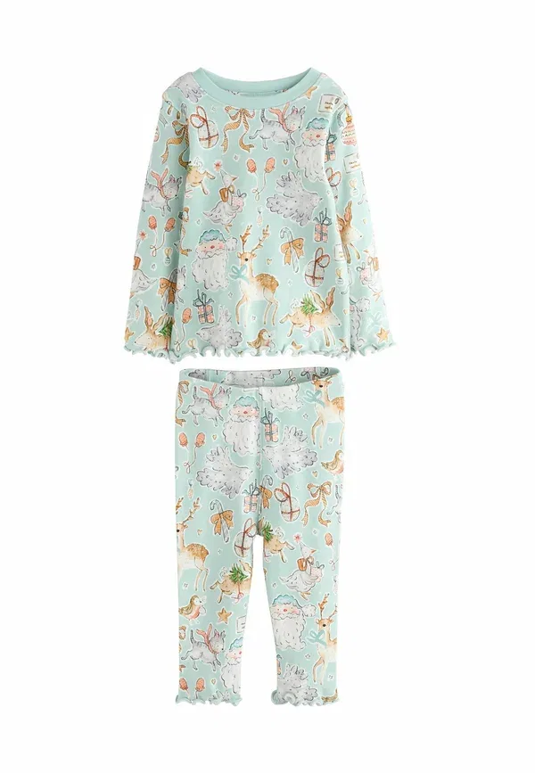 Комплект пижамы с принтом Regular fit Christmas Set Next Blue Goose Print, голубой