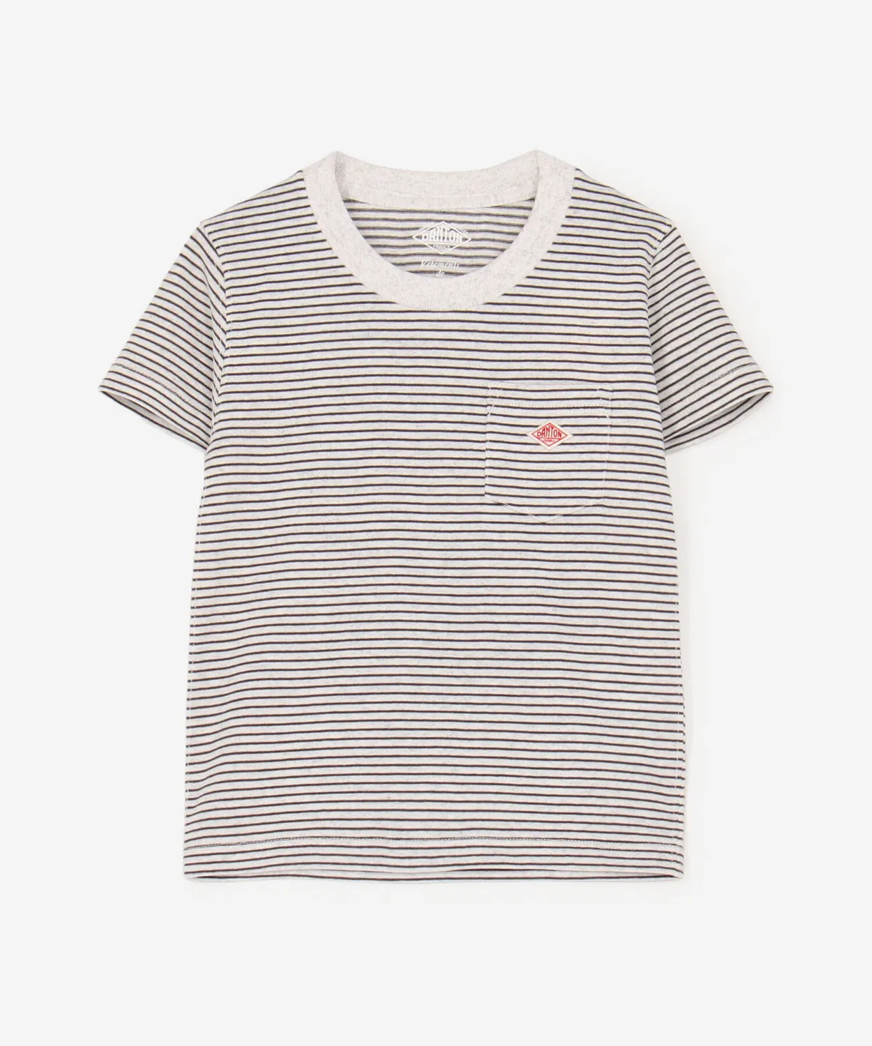 Детская футболка с коротким рукавом в полоску DANTON, White/Charcoal — фото 2