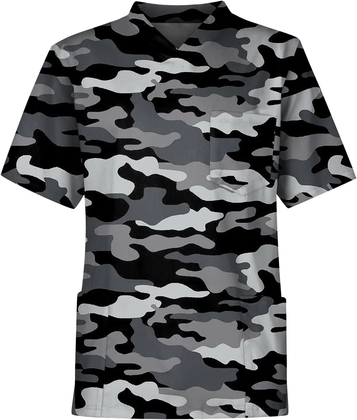 Мужская футболка с V-образным вырезом и карманом, Lightweight Casual, Gray