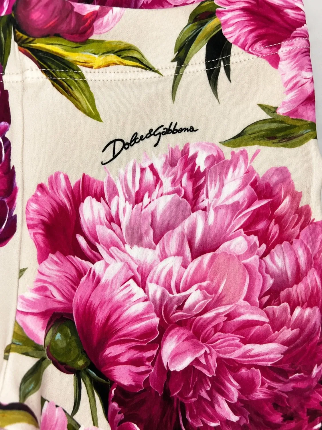 Леггинсы с цветочным принтом Dolce & Gabbana, нейтральные — фото 3
