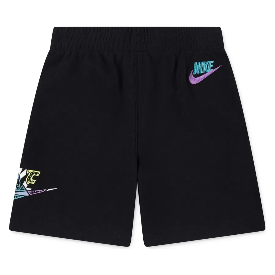 Шорты спортивные с принтом Nike Nkb B Nsw Outside T Lines Ft Short, Черный — фото 2