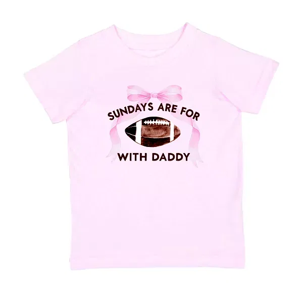 Детская футболка для девочек с принтом Sundays Are For Football Sweet Wink, Ballet Pink