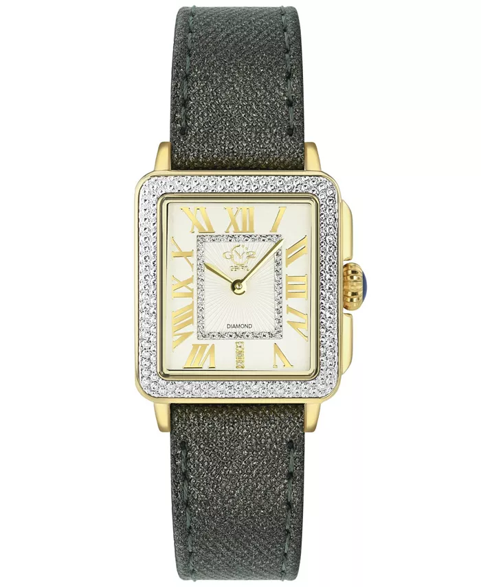 

Женские часы Padova Swiss Quartz с черным кожаным ремешком из итальянской кожи, 30 мм Gevril