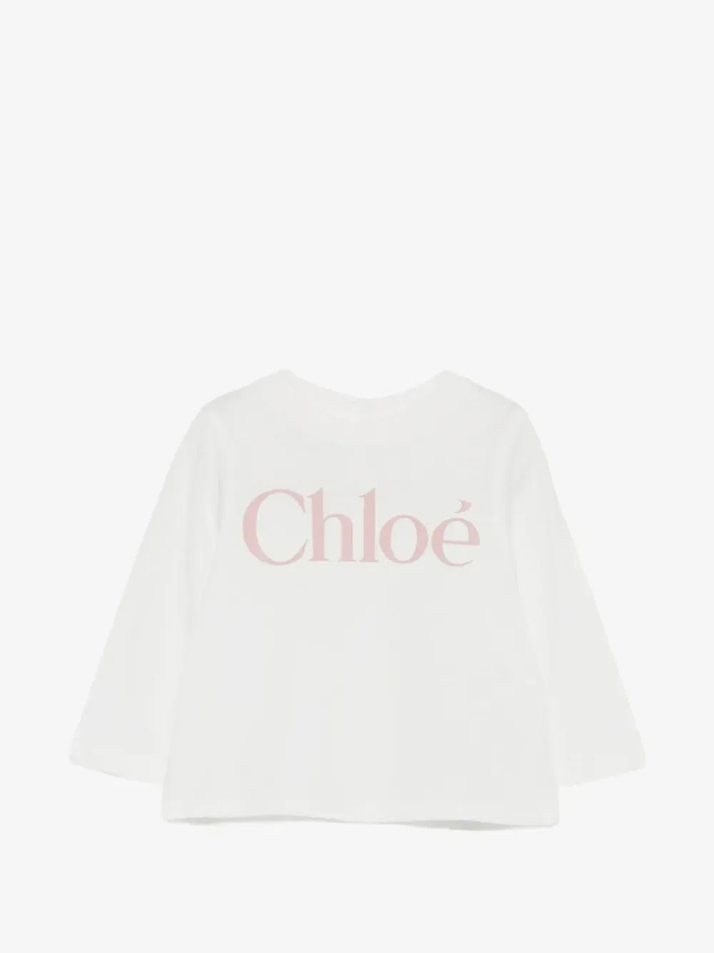 Футболка с длинным рукавом и логотипом Chloe Kids, белый