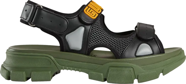 

Кроссовки Gucci Sandal Sega Black Green, черный