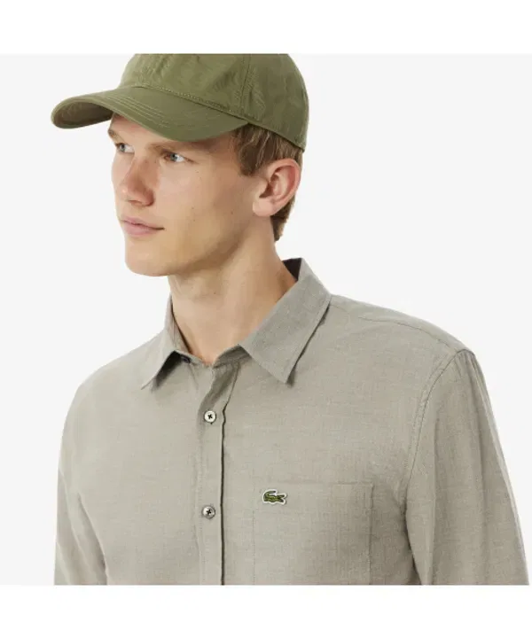 Рубашка фланелевая в елочку Lacoste, синяя — фото 2