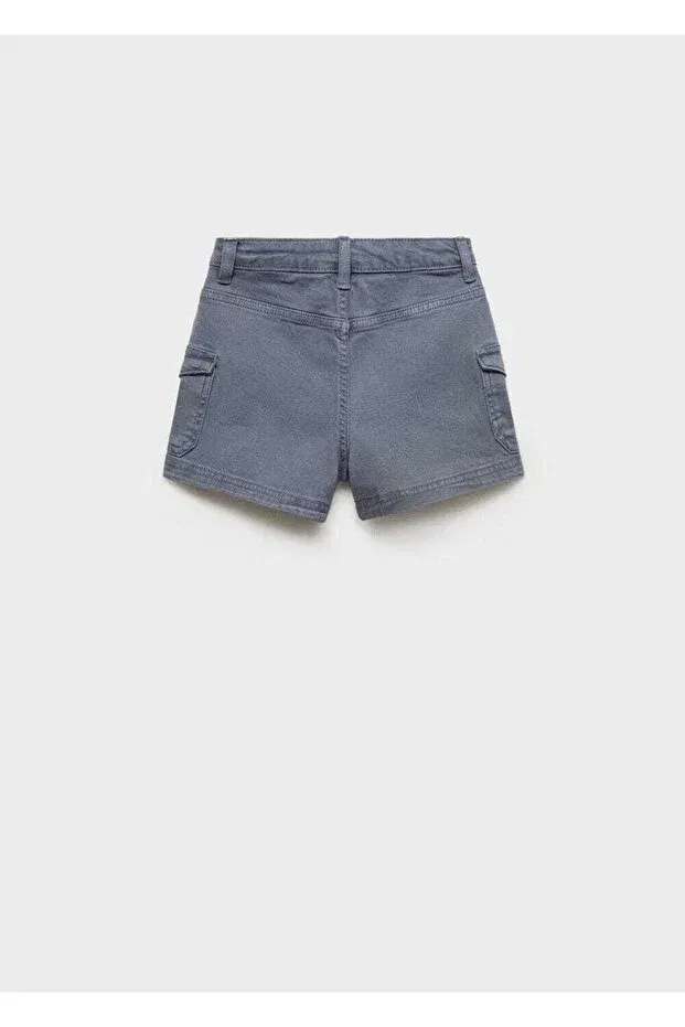 Детские шорты для девочек карго Mango Kids, Blue — фото 4