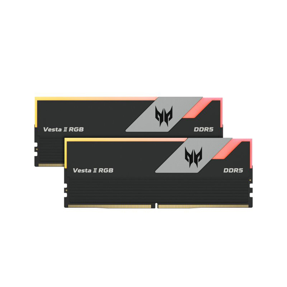 

Модуль памяти Acer Predator Vesta II, 32 ГБ DDR5 (2 x 16ГБ), 6600 МГц, BL.9BWWR.368, черный