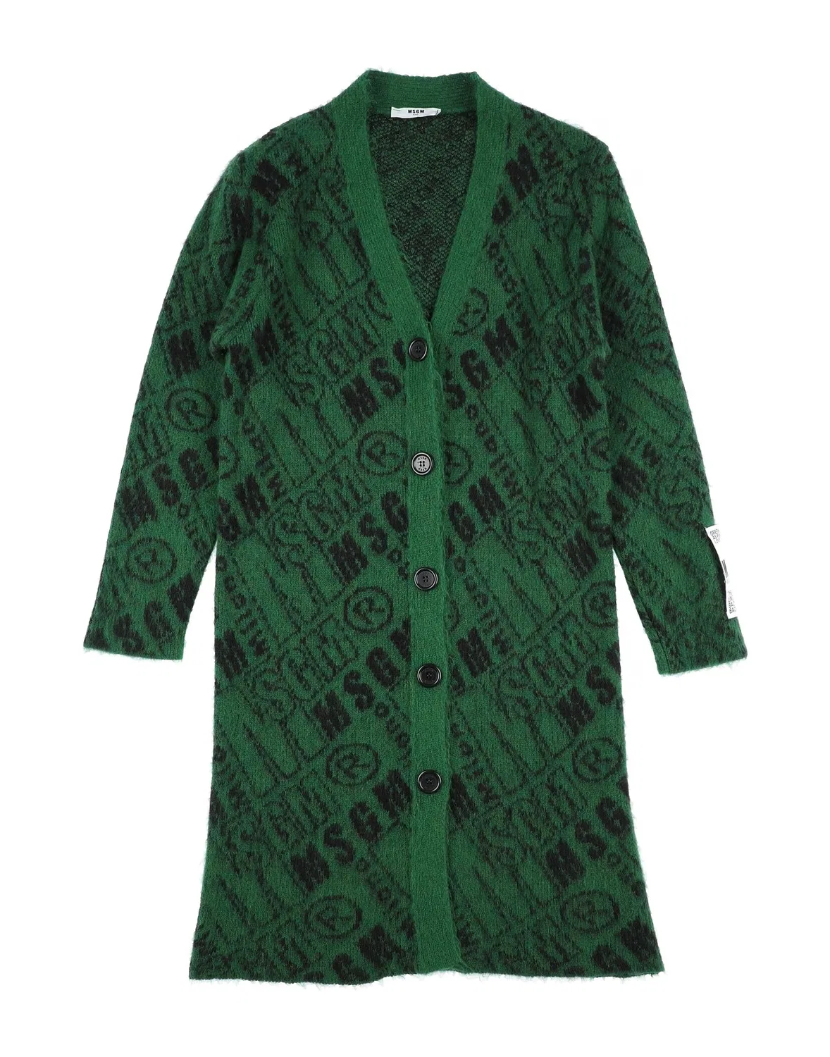 Кардиган с V-образным вырезом Msgm, зеленый